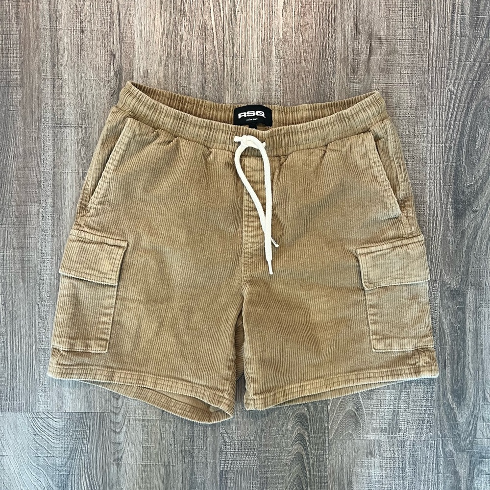 RSQ Tan Corduroy Cargo Shorts